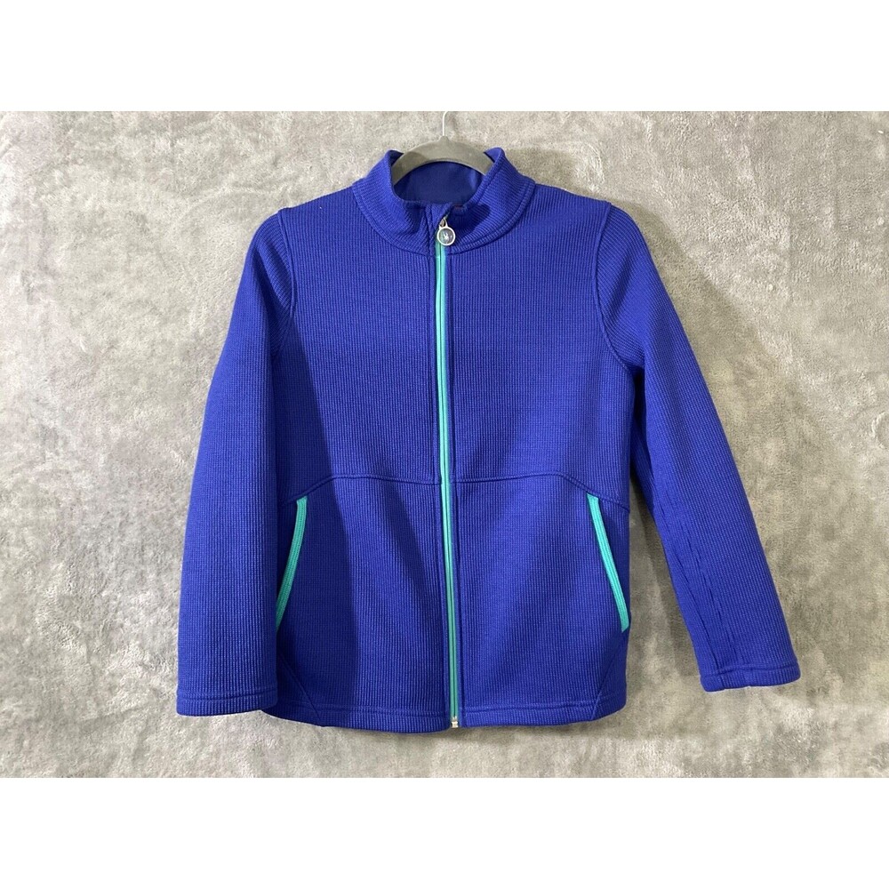 SPYDER full zip sweater jacket Core  Youth sz XL /18 Blue logo zip pull & sleeve